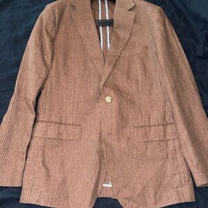 Rust Pinstripe Men's Blazer